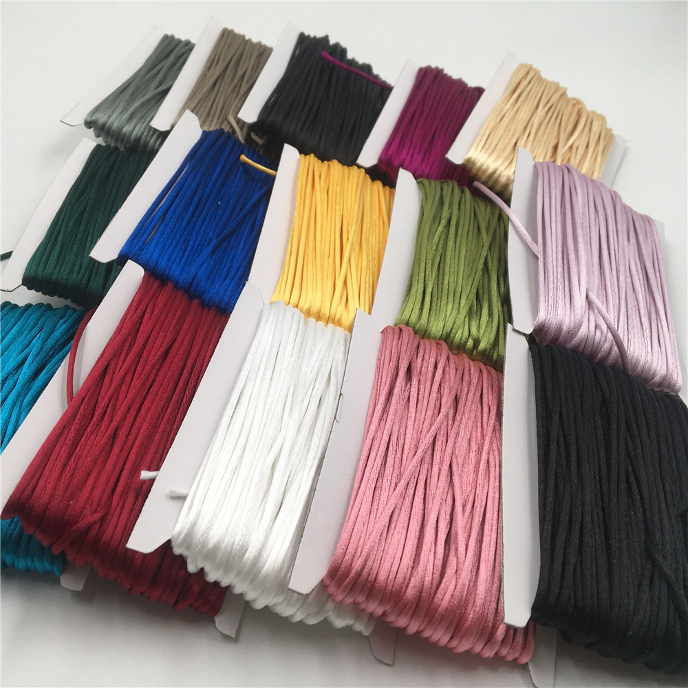 Ribbon Wired Satin - 2mm örgülü makrome ipek makrome kordon