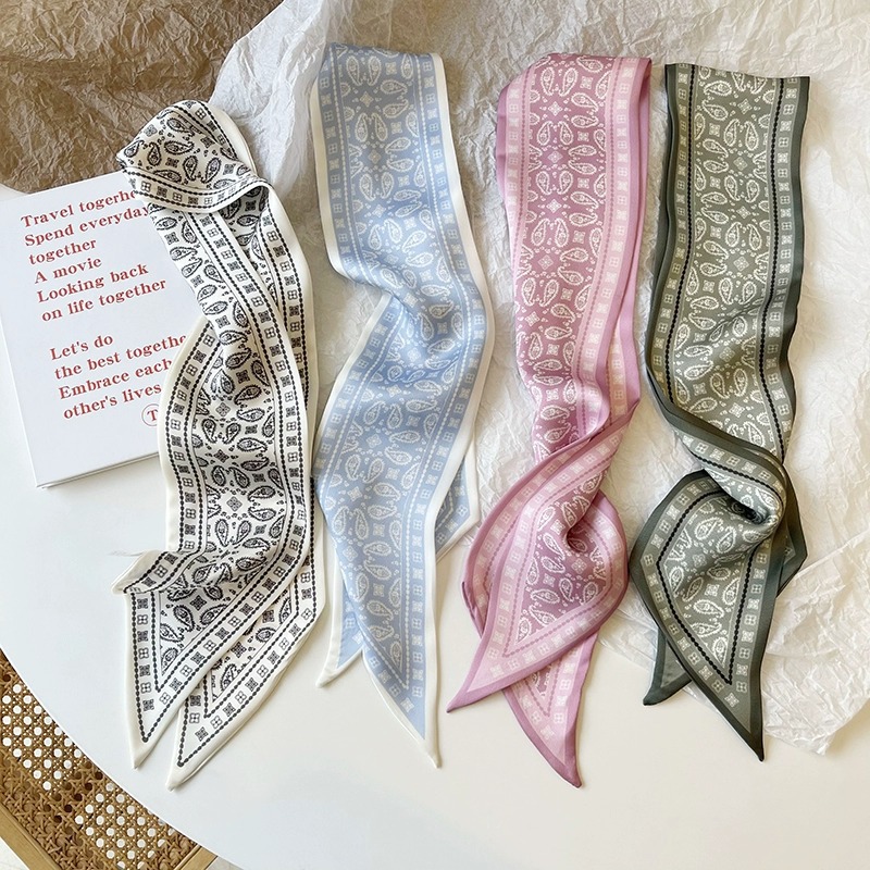 Ribbon Wired Satin - Set Serisi Ipek Saten Eşarp Kadın