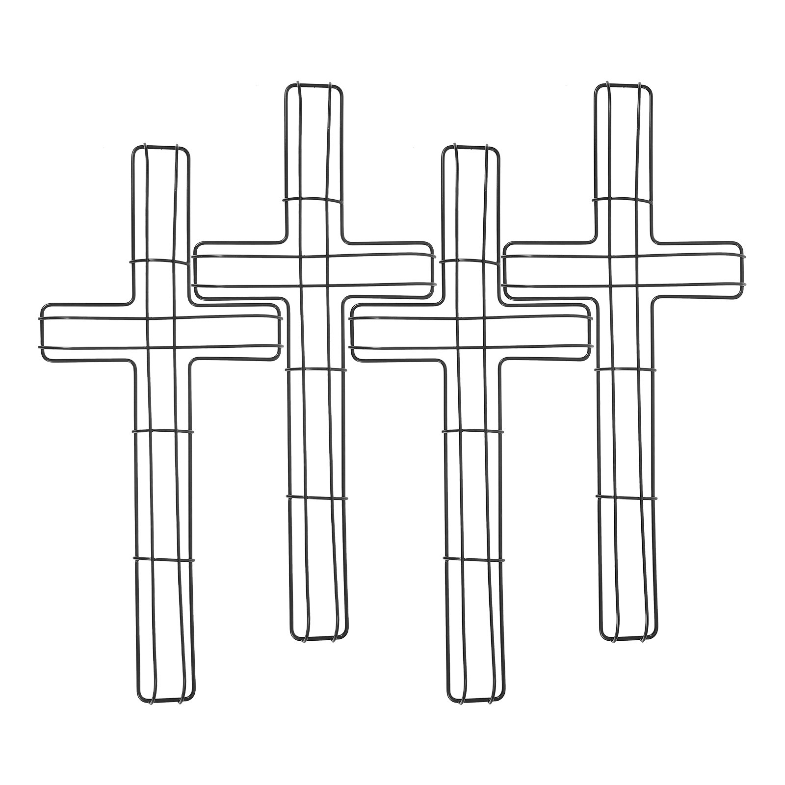 Wreath Form Wire - 4 Adet Çiçek Çelengi Metal Çapraz