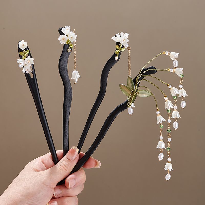 Florist Supplies - Vadi Zambakları Saç Tokası Retro Ahşap