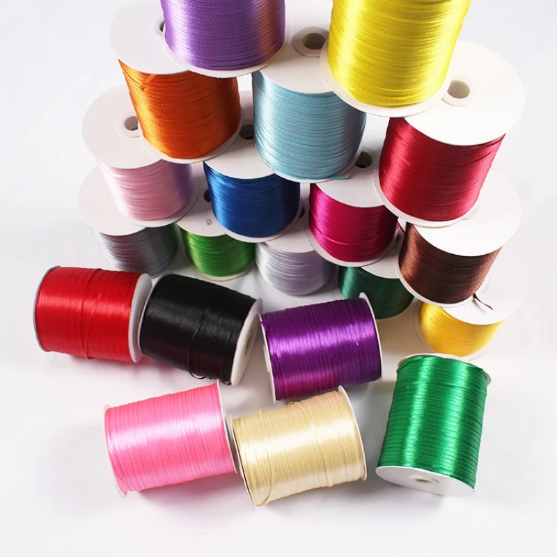 Ribbon Wired Satin - (10 Metre/lot) 1/8'(3mm) Tek Yüzlü Siyah